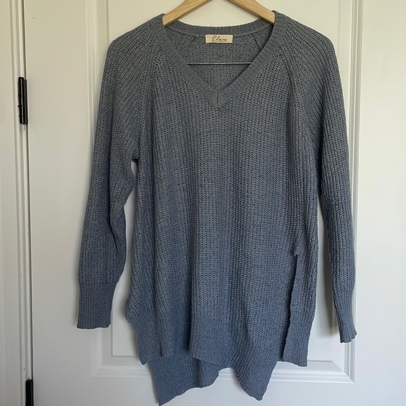 Elan Sweaters - Elan Women’s V-neck Tunic Sweater Periwinkle Blue S